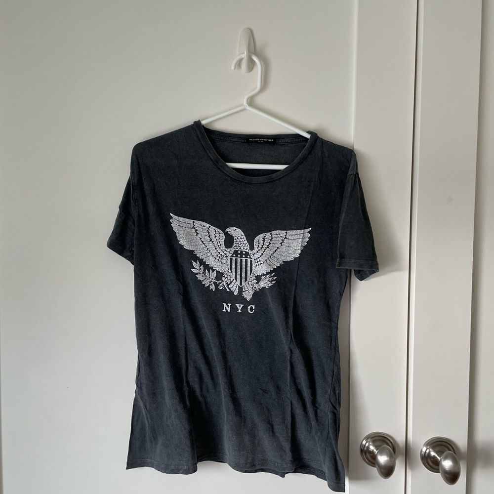 Brandy Melville John Galt charcoal eagle tee